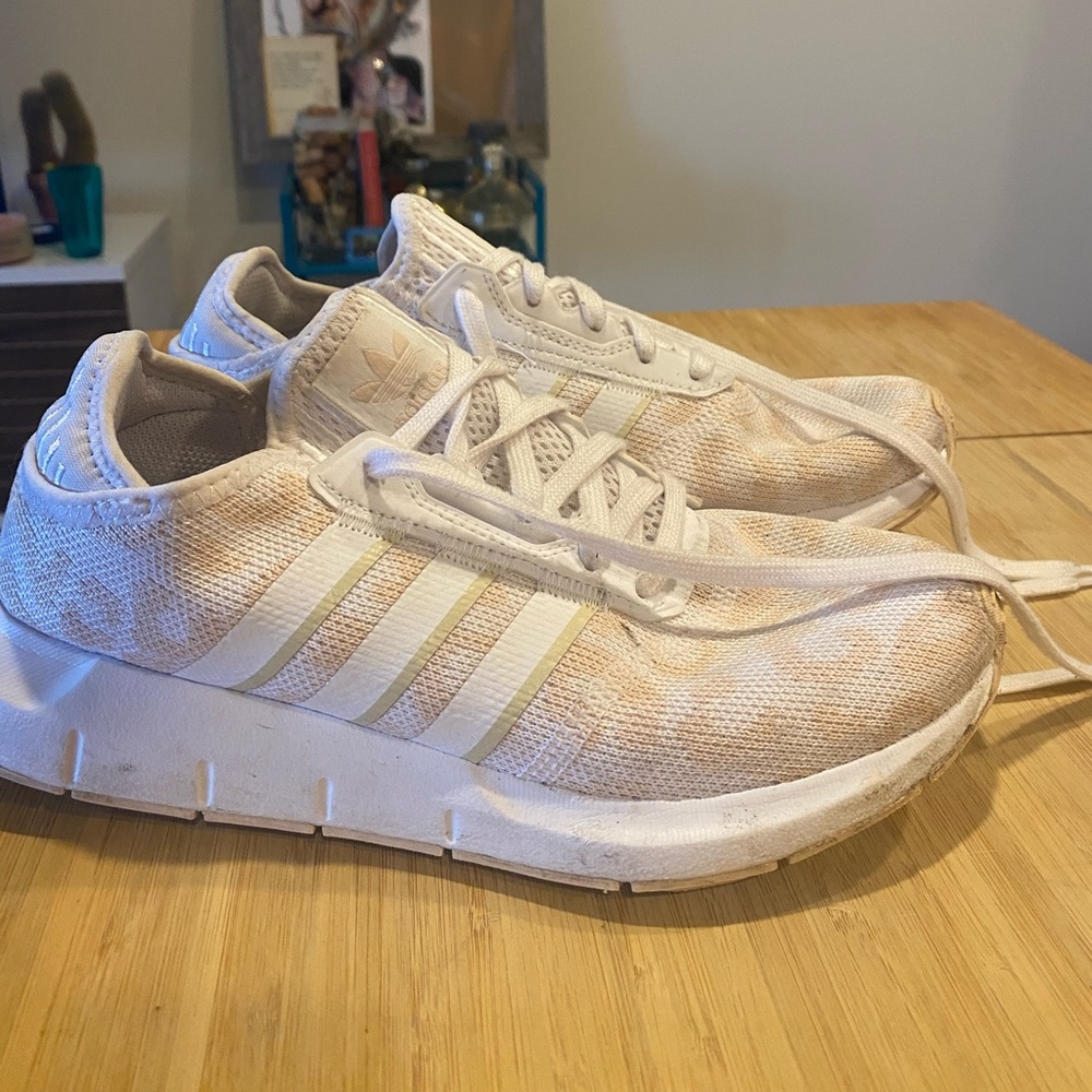 Adidas, rose/pink leopard print workout shoes.  Size 7 1/2.